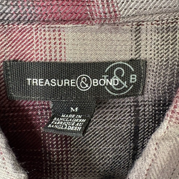 Treasure & Bond Men’s Button Down, Plaid Size M - Picture 3 of 3